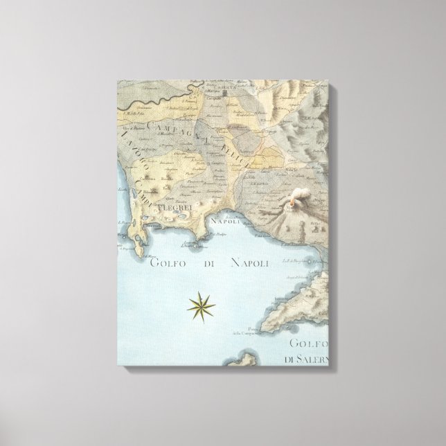 Map of the Gulf of Naples and Surrounding Area Canvas Print (Front)