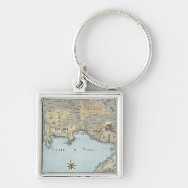 Map of the Gulf of Naples and Surrounding Area Key Ring (Front)