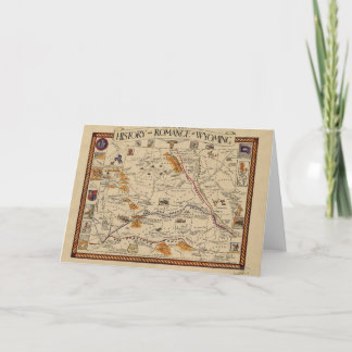 Map of the History and Romance of Wyoming Card