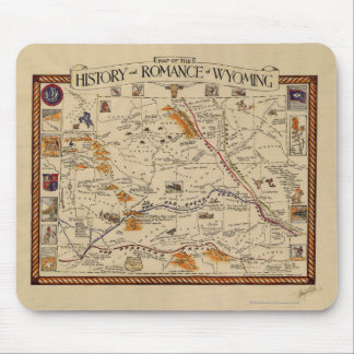 Map of the History and Romance of Wyoming Mouse Pad
