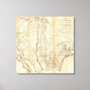 Map of The Internal Provinces of New Spain Canvas Print