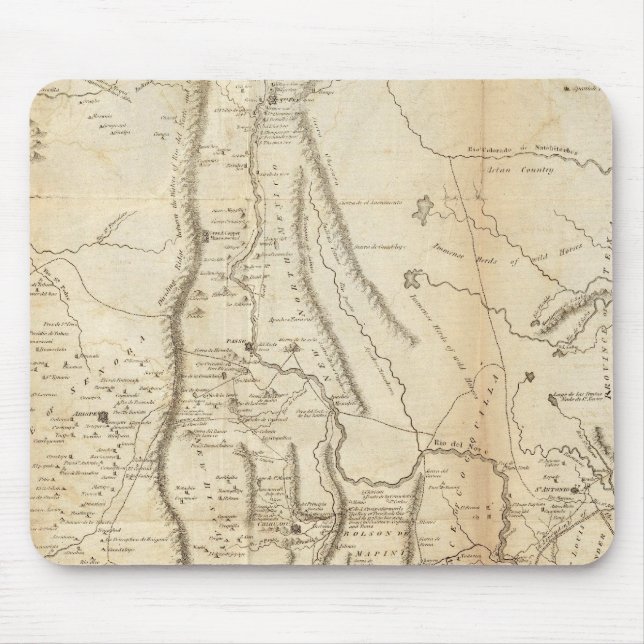 Map of The Internal Provinces of New Spain Mouse Pad (Front)