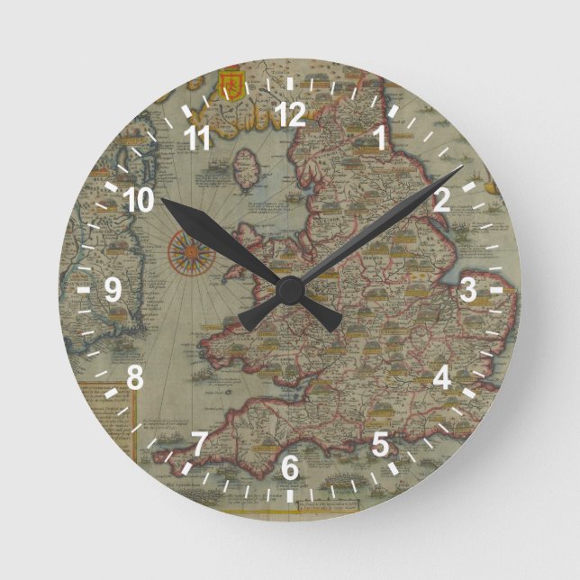 Map of The Invasions of England & Ireland Round Clock (Front)