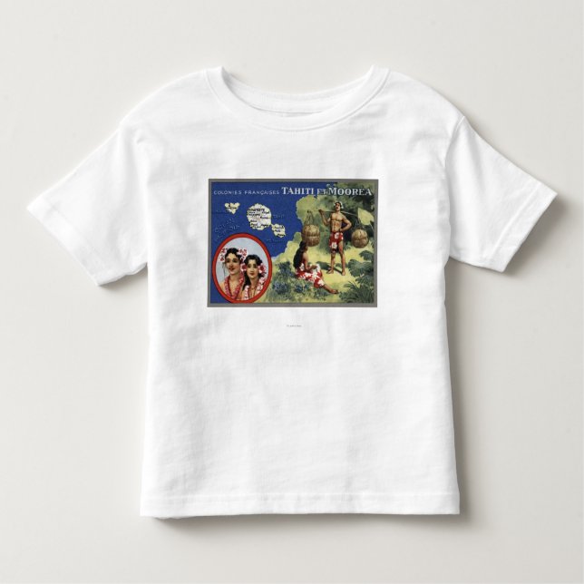 Map of the Island and Moorea Island Toddler T-Shirt (Front)
