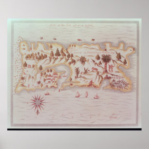 Map of the island of Puerto Rico, 1599 Poster