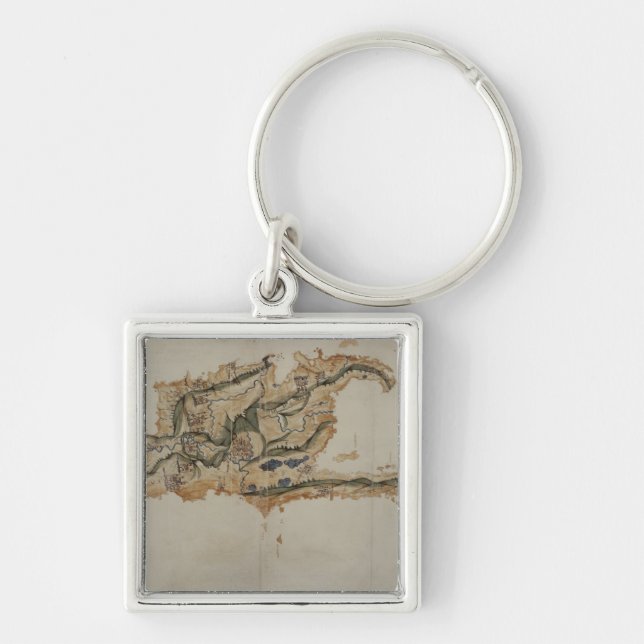 Map of the island of Santo Domingo Key Ring (Front)