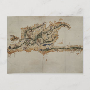 Map of the island of Santo Domingo Postcard