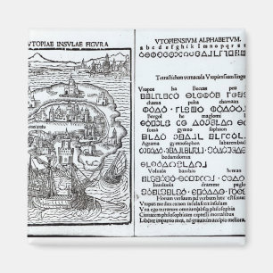 Map of the Island of Utopia and its Alphabet Magnet