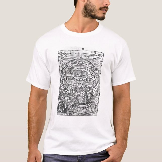 Map of the Island of Utopia, Book frontispiece T-Shirt (Front)