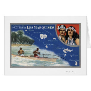 Map of the Islands, Natives in a Canoe