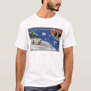 Map of the Islands, Natives in a Canoe T-Shirt