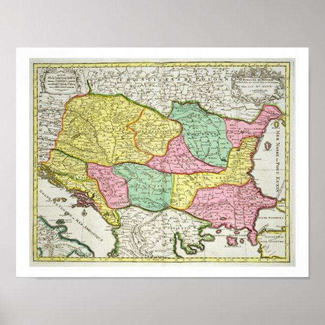 Map of the Kingdom of Hungary and the States which Poster (Front)