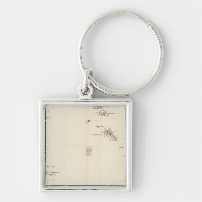 Map of The Leeward Islands Key Ring (Front)