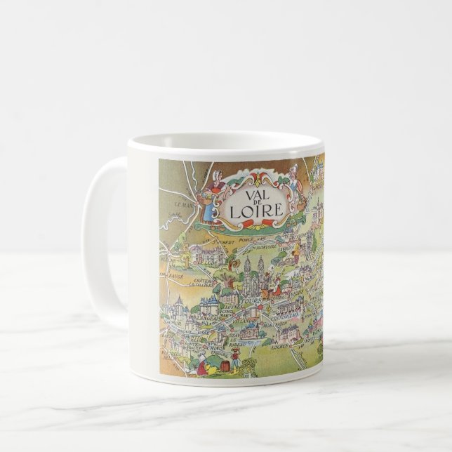 Map of the Loire Valley of France Mug (Front Left)