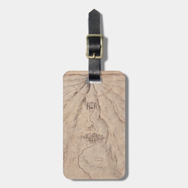 Map of The Lonley Mountain Luggage Tag (Front Vertical)