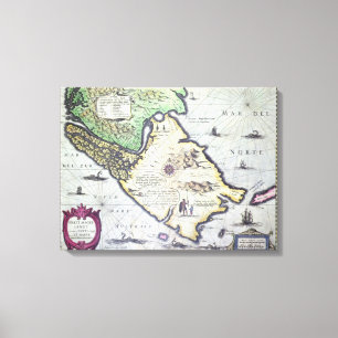 Map of the Magellan Straits, Patagonia Canvas Print