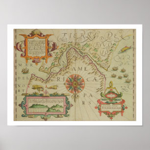 Map of the Magellan Straits, Patagonia, from the M Poster