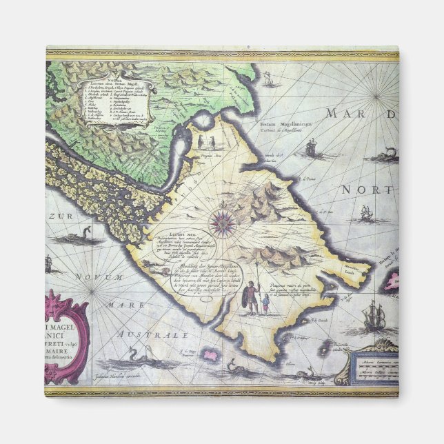 Map of the Magellan Straits, Patagonia Magnet (Front)