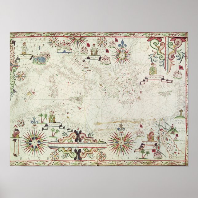 Map of the Mediterranean, 1625 Poster (Front)