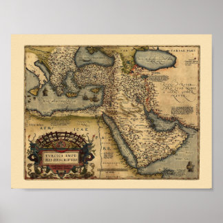 Map Of The Middle East 1600 Poster