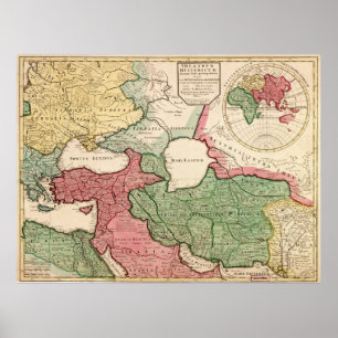 Map of the Middle East (1712) Poster