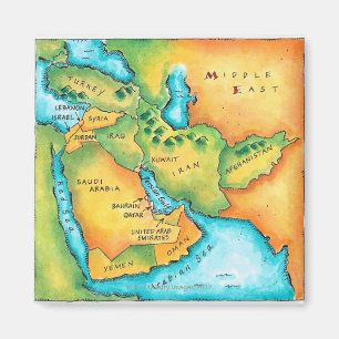 Map of the Middle East Magnet