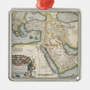 Map of the Middle East Metal Tree Decoration