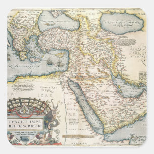 Map of the Middle East Square Sticker