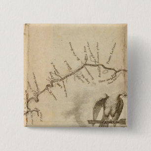 Map of the Mississippi River 15 Cm Square Badge