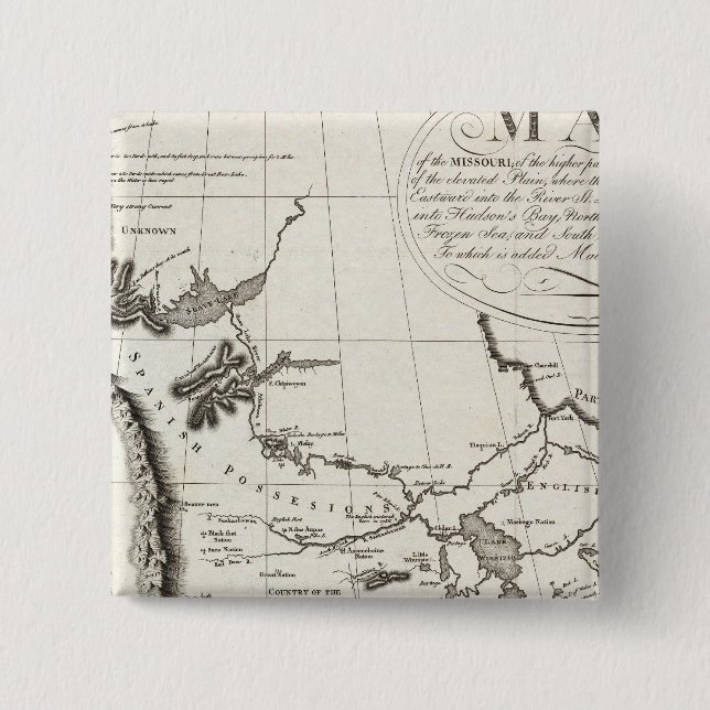 Map of the Missouri 15 Cm Square Badge (Front)