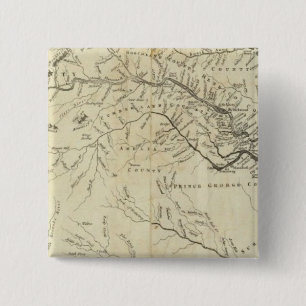 Map of the most Inhabited part of Virginia 15 Cm Square Badge