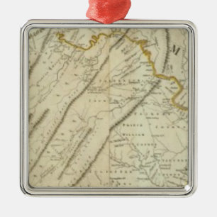 Map of the most Inhabited part of Virginia, NJ. PA Metal Tree Decoration