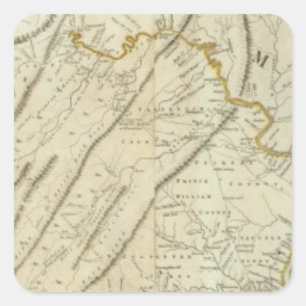 Map of the most Inhabited part of Virginia, NJ. PA Square Sticker