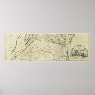 Map of the most Inhabited part of Virginia Poster
