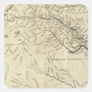 Map of the most Inhabited part of Virginia Square Sticker