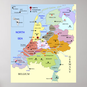 Map of The Netherlands Poster