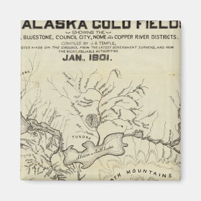 Map Of The New Alaska Gold Fields Magnet (Front)