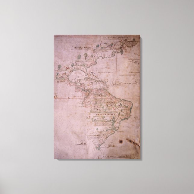 Map of the New World, c.1532 Canvas Print (Front)
