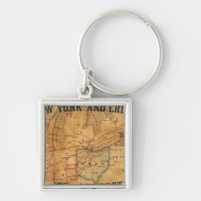 Map of the New York and Erie Rail Road Key Ring (Front)