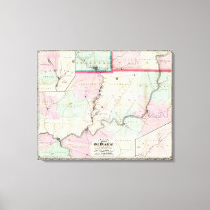 Map Of The Oil District Of Pennsylvania Canvas Print