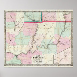 Map Of The Oil District Of Pennsylvania Poster