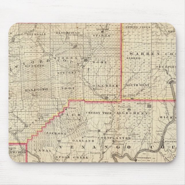 Map of the Oil Region of Pennsylvania Mouse Pad (Front)