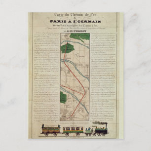 Map of the Paris to St. Germain Railway, by Postcard