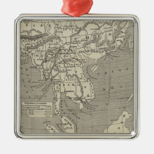 Map of the Proposed Route to China from Burma Metal Tree Decoration