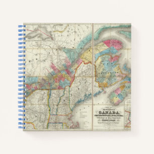 Map Of The Provinces Of Canada Notebook