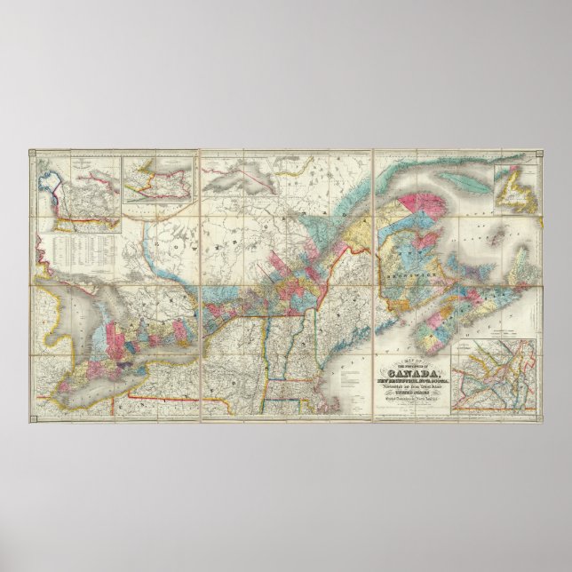 Map Of The Provinces Of Canada Poster (Front)