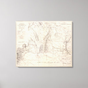 Map of the provinces of Cordova and San Luis Canvas Print
