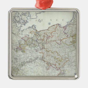 Map of the Prussian States in 1799 Metal Tree Decoration