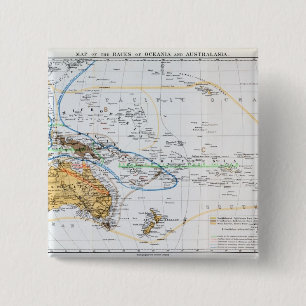 Map of the races of Oceania and Australasia 15 Cm Square Badge