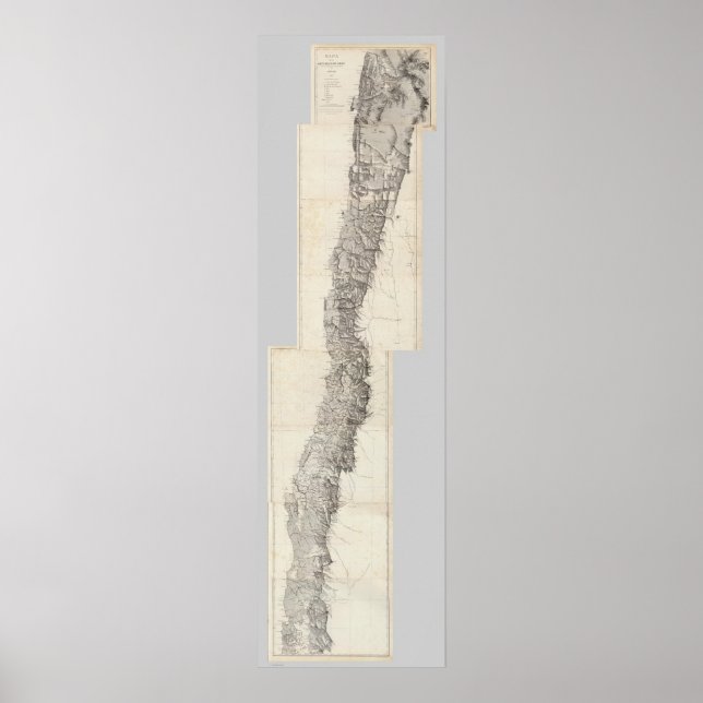 Map of the Republic of Chile 18 Poster (Front)